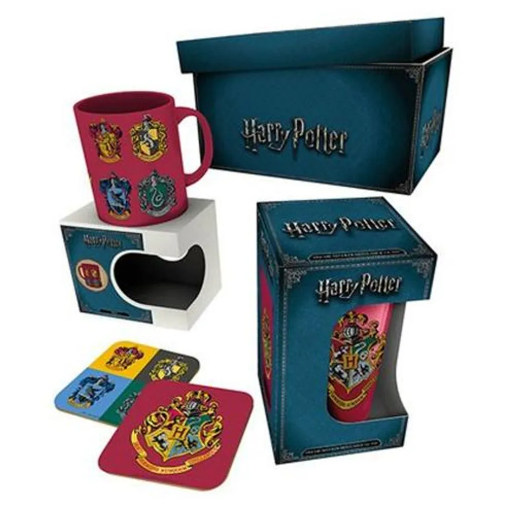 Geschenkbox Harry Potter - Wappen  (Tasse, Glas, Untersetzer) Gift Box Geschenk